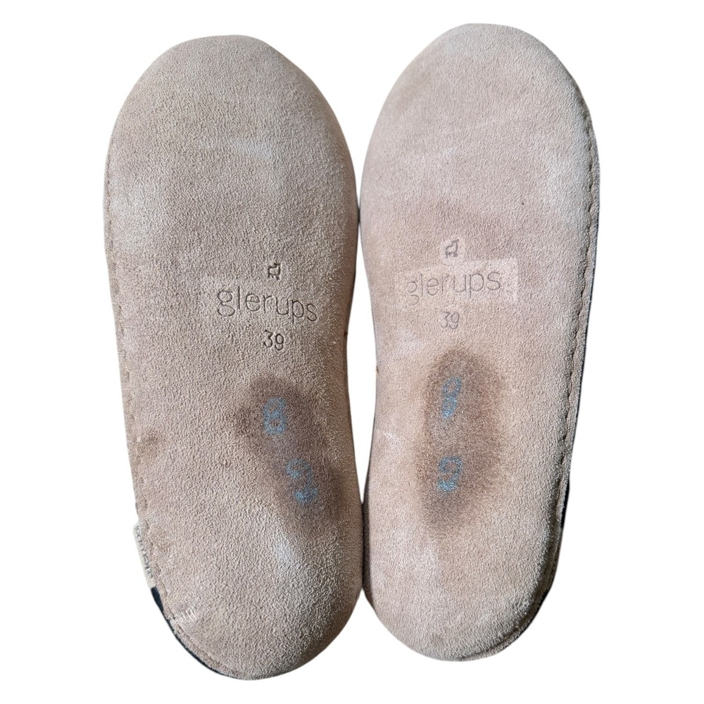 NEW Glerups Slip On Wool Felt Slippers Leather Sole Charcoal Gray 39 Unisex - Picture 5 of 6